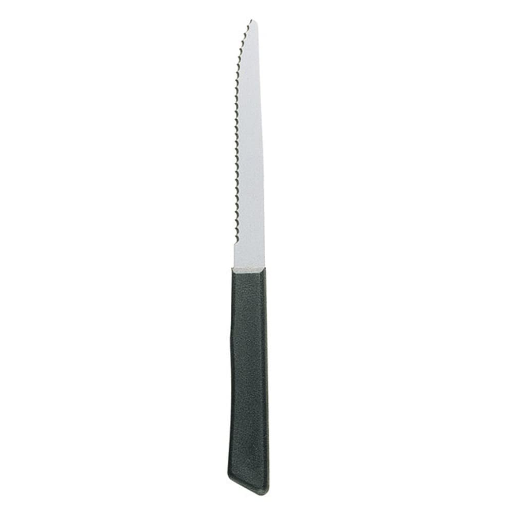 Tezzorio (Pack of 144) Serrated-Edge Pointed-Tip Steak Knives, 4-1/4-Inch Stainless Steel Blade Steak Knives with Plastic Handles for Restaurants