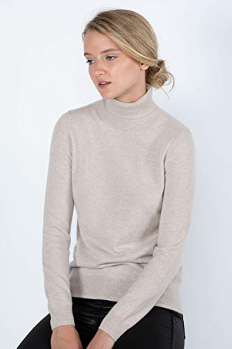 Image of JENNIE LIU Women's 100% Pure Cashmere Long Sleeve Pullover Turtleneck Sweater