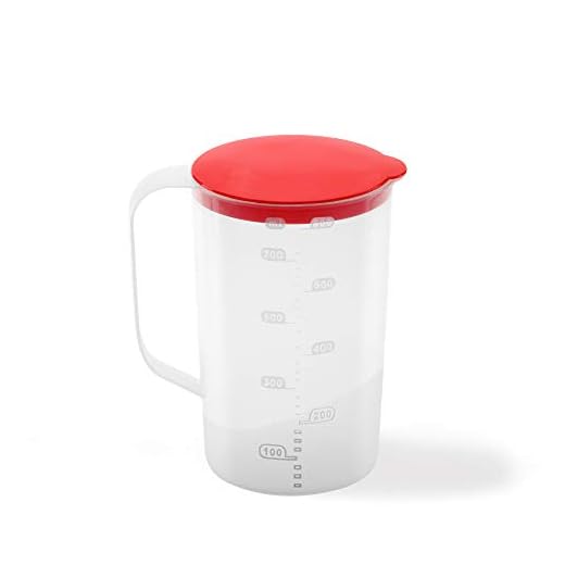 USE Family Vaso medidor 0,9 litros. 2 EN 1 para Medir y Conservar. Resistente a los Cambios de Temperatura. Recipiente Plástico Mezclador Repostería para Batidora