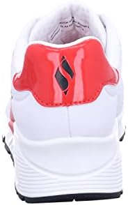 Skechers Women's UNO-Rolling Stones Single Sneaker, White/Red, 11 | Image 3