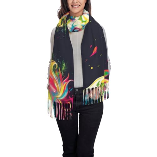 Charming Colorful Horse Scarf shawl, tassel scarf, tassel shawl, tassel scarf