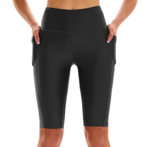 Image of HODOSPORTS Women's 3'' /5'' /7'' /9'' /12'' Swim Board Shorts UPF50+ High Waisted Quick Dry Swimsuit Bottoms with Pockets Liner