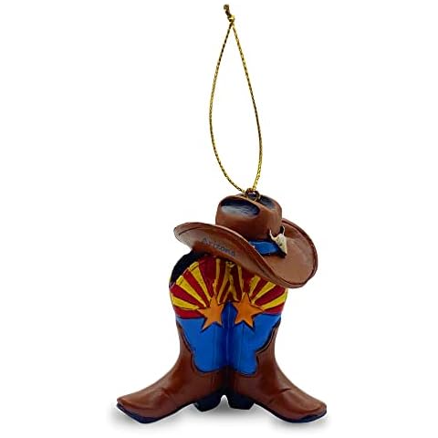 Arizona Rancher Cowboy Boot and Hat Holiday Hand Painted Ornament - Christmas in The Desert Ornament #2 (Arizona Namedrop) Cover