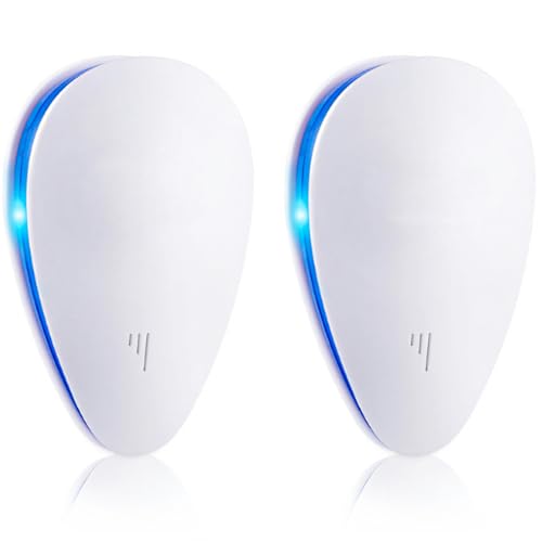 DmDoyy 2 Piezas Repelente Ultrasónico de Plagas, Nuevo Electrónico Repelente Mosquitos Insectos para Ratones, repelentes de Mosquitos ultrasónicos, Anti Ratones, Insectos, Mosquitos, cucarachas, Ratas