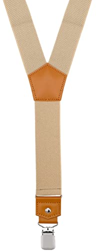 Image of Suspenders for Men Y Back Adjustable Elastic with Strong Clips 47 Inches