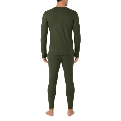 Image of Cuddl Duds Heavyweight 2 Piece Sets Base Layer Thermal Underwear for Men | Winter Clothing, Fleece Lined Long Sleeve Top & Leggings, Soft Lounge Set for Cold Weather, Moisture Wicking Heat Retention