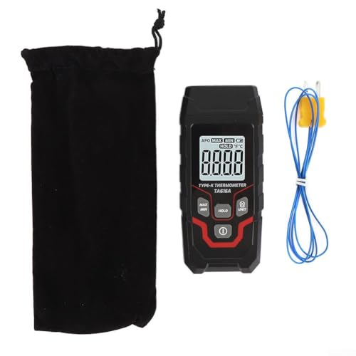 Aprilsunnyzone Termómetro con cuerpo ABS TA616A para termopares tipo K con lectura retroiluminada y control de potencia manual