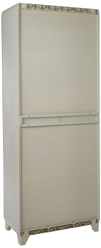 Keter Linear Wood Armadio Portascope Grigio Porte Imitazione Legno 68X39X173H Cm