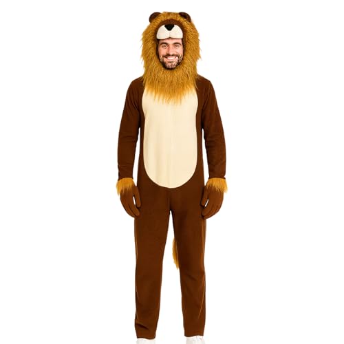 Déguisement lion adulte combinaison pyjama pour halloween fête costumée