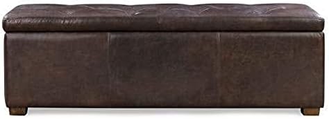 2 Seater Tufted Storage Ottoman Pouffee (Coffee Brown)