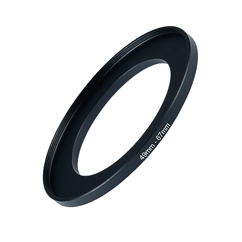 Image of 49mm to 67mm Step-up Adapter Rings Filter Adapter Black Metal Step Down Filter Ring Adapter Compatible with All Brand UV CPL ND Camera Lens Filter Stepping Rings (49mm-67mm)
