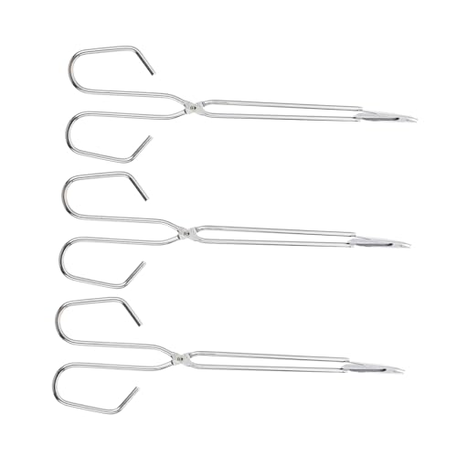Mipcase 3Pcs Long Handle Charcoal Clamps Ergonomic Log Tongs for Barbecue Fireplace Non Slip Fire Tongs for Use for Grilling Cooking Events