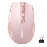 UGREEN 2.4G Maus kabellos mit 4000 DPI, Ergonomisches Design, Wireless Mouse mit USB Empfänger, 18 Monate Akkulaufzeit, funkmaus kompatibel mit Laptop Computer Windows macOS Linux(Rosa)