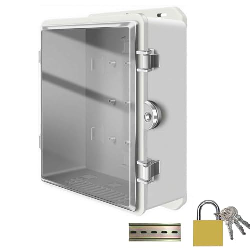 Waterproof Outdoor Electrical Box, IP67 Weatherproof ABS Plastic Enclosure with Clear PC Cover & Wire Outlet, Indoor/Outdoor Use (Black, 32x45x13cm/13x18x5in)