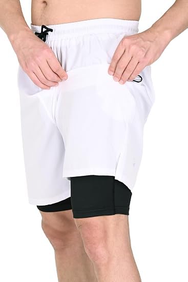 Image of boffi ... N S Poly 2 in 1 Active Dual Shorts with Inner Tights Layer | Men's Double Layer Short for Running, Gym & Sports