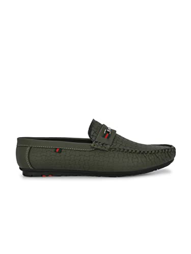 Image of FOOTLOOSE Stylish Grey Comfort Loafers for Men's