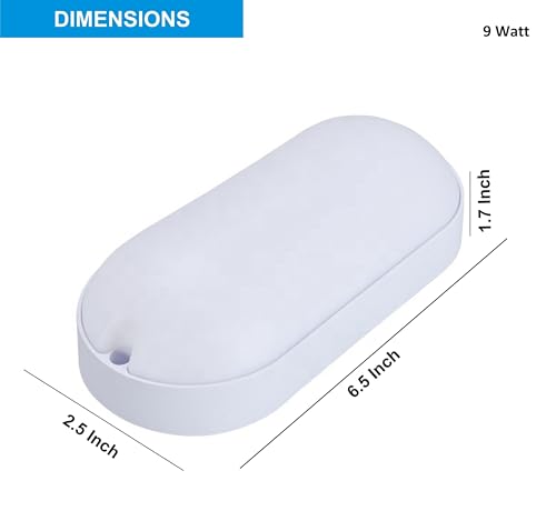 Image of OLIPS LED Bulkhead Light IP54 Waterproof Indoor /Outdoor Wall & Ceiling Light - Weatherproof, Shock Proof, Slim Plastic Surface-Mounted Fixture (10 WATT (Warm White), 1)