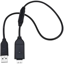Cargador Camara Samsung Es65 1 cable USB para cámara compatible con Samsung Digimax AQ100 CL80 ES55 ES60 ES63 ES65 ES67 cargador USB y cable SUC de sincronización de datos