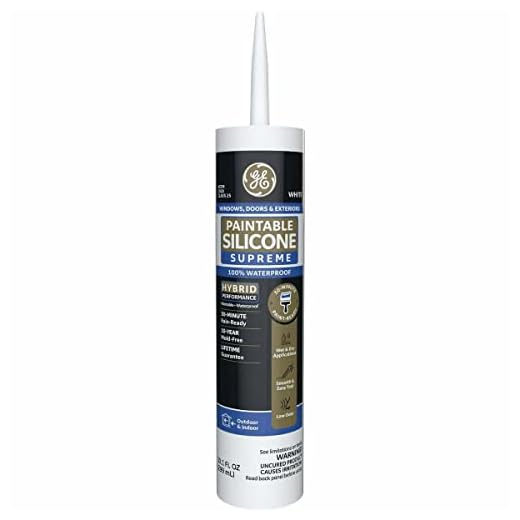GE Supreme Paintable Silicone Caulk for Window & Door, White, 9.5 fl oz Cartridge, 1 Pack - 100% Waterproof Silicone Sealant, 7X Stronger Adhesion, Freeze & Sun Proof