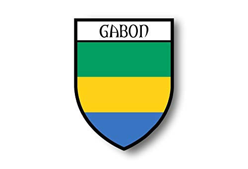 Akachafactory Autocollant Sticker Voiture Moto Blason Ville Drapeau Gabon gabonais