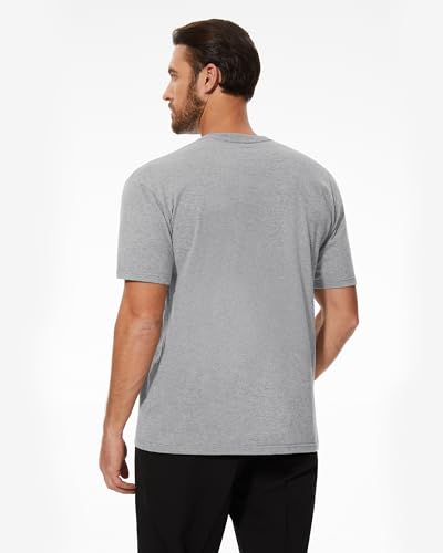 Image of Mens T-Shirts Crew Neck Shirts Athletic Fitted Plain Basic Tees Soft Cotton Blend Comfort T Shirts for Men