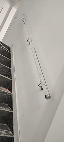 Rampe d'escalier en acrylique transparent de 140cm avec supports argentés - 7