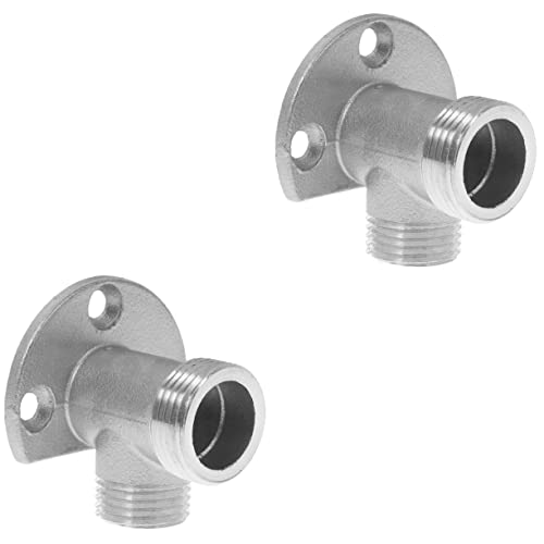 DOITOOL 2 Pièces Raccord Mural Mitigeur - Support Fixation Robinet Douche - Adaptateur Applique Coudé G1/2 vers G3/4 INOX Double Fixation - pour Installation...