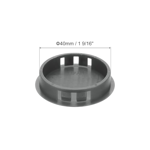 Image of MECCANIXITY 64PCS 40mm(1 9 /16 inch) Dark Grey Plastic Hole Plugs, Flush Type Panel Hole Plugs Insert End Caps for Locking Hole Tubes Furniture Cabinet
