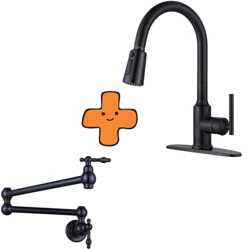 WOWOW Pot Filler and Bronze Kitchen Faucet