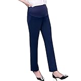Yolispa Umstandshose Weitem Bein Damen HIgh Waist Schwangerschaft Hose Lässig Lose Breite Gerade Bein Lounge Stretchy Hosen Weiche Bequeme Beiläufige Gerade Capris für Home Arbeit Yoga