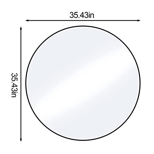 Image of HARRITPURE Round Mirror 35.4 inch Black Wall Mounted Circle Mirror with Aluminum Alloy Frame Modern Design for Bathroom, Living Room, Vanity, Bedroom, Entryway