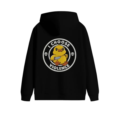 I Choose Violence Funny Duck Men Women Lightweight Kangaroo Pocket Hoodie2