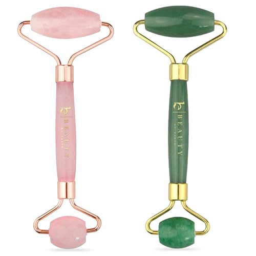 Beauty by Earth Jade & Rose Quartz Roller for Face - Face Massage...