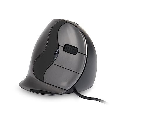 BakkerElkhuizen BNEEVRD Souris Verticale Evoluent D 5 Boutons, molette de défilement, avec câble