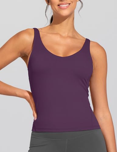 Image of THE GYM PEOPLE Women's Longline Sports Bra Wirefree Padded Workout Yoga Tank Top