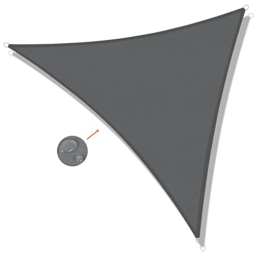 SUNNY GUARD Voile d'ombrage Triangulaire 3.6x3.6x3.6m Imperméable Toile Ombrage UV Protection pour Patio Jardin, Terrasse ,Extérieur, Balcon,Gris Anthracite