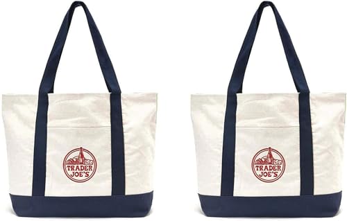 [トレーダージョーズ] バッグ トートバッグ エコバッグ キャンバス アイボリー ホワイト ２個セット [並行輸入品]のサムネイル