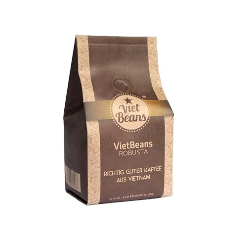 VietBeans 100% Robusta – Gemahlener Röstkaffee - Kaffeespezialität aus Vietnam - Kräftig und würzig – 250g