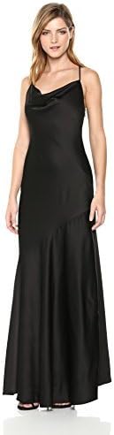 Halston Heritage Women's Sleeveless Cowl Neck Slip Gown, Black, 4