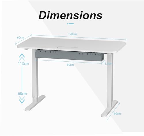 Image of Electric Standing Desk,48x24 Inch Adjustable Height Sit Stand Desk with Cable Management Tray,with Memory Presets Ergonomic Computer Desk for Home Office /Gaming /Workstation,White