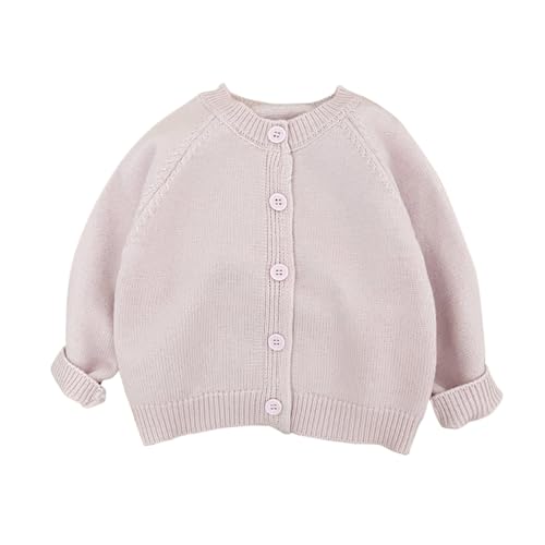 Baby Knit Cardigan Soft Cotton Open Front Sweater for Newborn Girls Long Sleeve Crewneck Knitted Sweater Loose Cardigan
