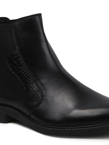 Image of Carlton London Men's Premium Leather Slip-On Solid Chelsea Boots