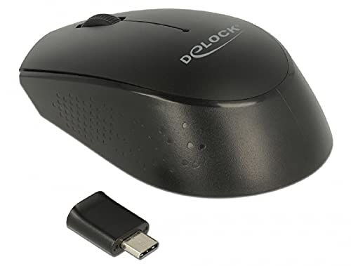 DeLOCK 12526 RF sans fil Optique 1000DPI Ambidextre Noir souris - Souris (Ambidextre, Optique, RF sans fil, 1000 DPI, 80 g, Noir)