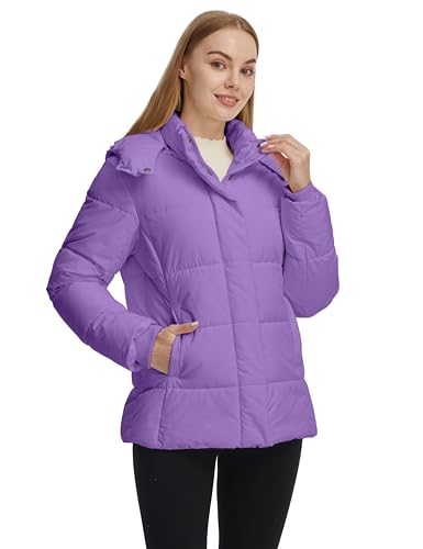 Skieer Women's Quilted Winter Coat Waterproof Ski Puffer Jacket Warm Parka with Detachable Hood3