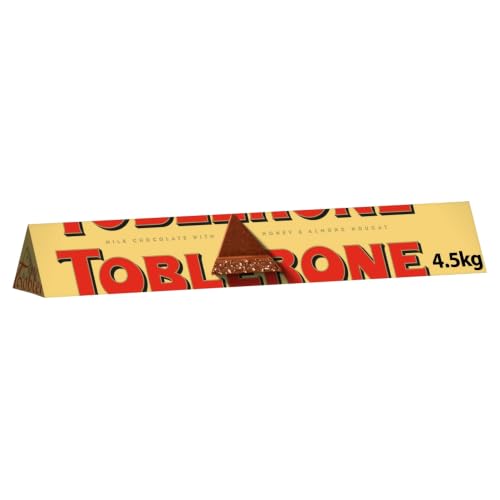 Toblerone Milk Chocolate Bar Smooth Milk Chocolate with Honey and Almond Nougat Perfect for Sharing or Gifting 4.5kg (Pack of 1)