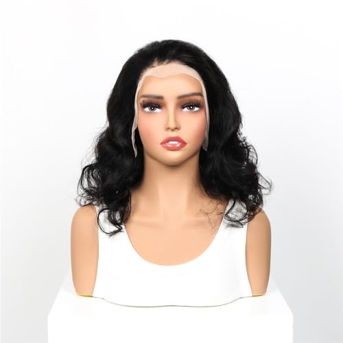 Peluca de cabello humano de 12 pulgadas con encaje frontal 13x4 transparente y corte bob corto 4