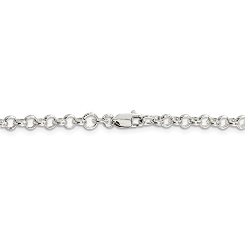 Solid 925 Sterling Silver 4mm Rolo Chain Necklace - with Secure Lobster Lock Clasp3