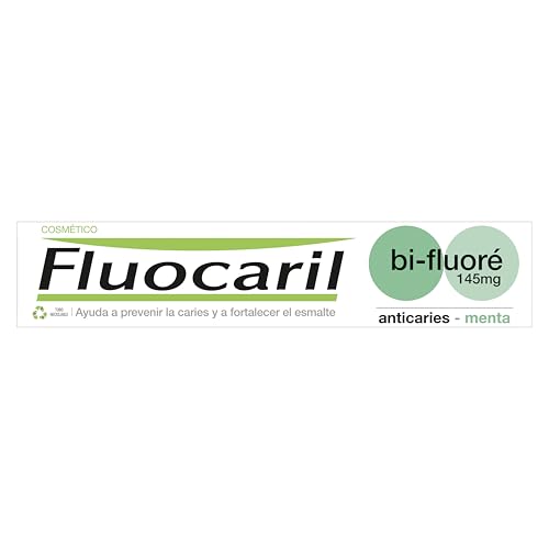 Fluocaril Bi-Fluoré 145 mg Pasta Dentífrica Anticaries Menta Esmalte Reforzado, Dientes Fuertes, Eficacia Clínicamente Probada, Aliento Fresco 75ml