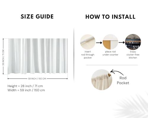 Image of Kitchen Curtains for Sink | Premium Printed Under-Sink Skirt for Kitchen Counter | Washable & Dustproof Rod Pocket Curtain | Home & Cooking Theme Decor (150cm x 70cm) (Machine)