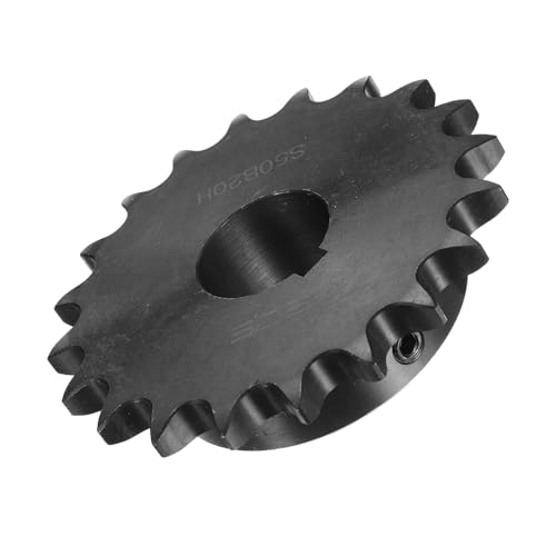 Image of uxcell #50 Chain Roller Sprocket B Type, 1-1 /4 inch Bore 20 Tooth Single Strand Chain Sprocket, Carbon Steel, Keyway with Set Screws